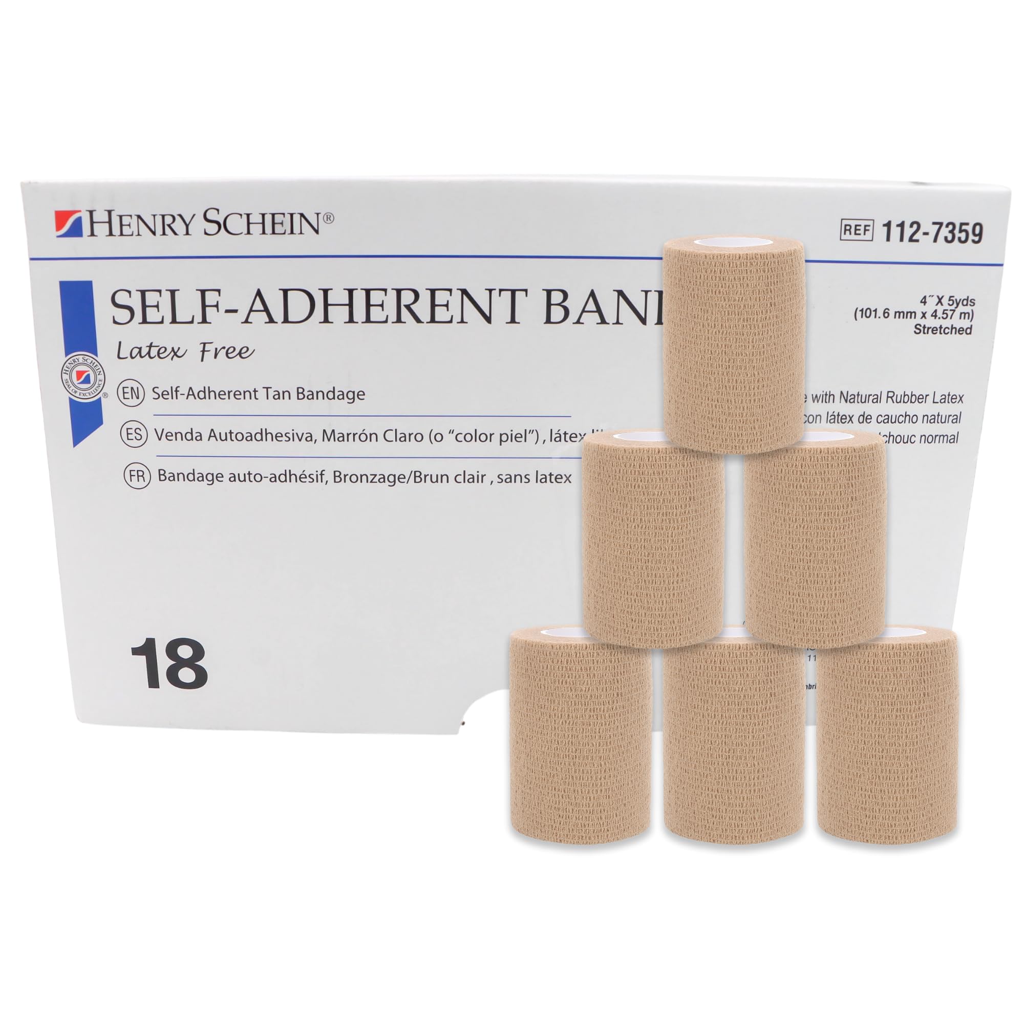 Henry Schein Self-Adherent Bandage, 6" x 5 Yds, Tan, Contains Latex, 12 Ct — Amazon image 14
