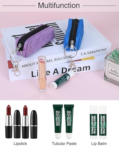 Miniatura 10 de Meiiy Chapstick Holder - Bolsa para bálsamo labial, bolsa para lápiz labial, soporte para brillo de labios con gancho, relleno de calcetines, regalo