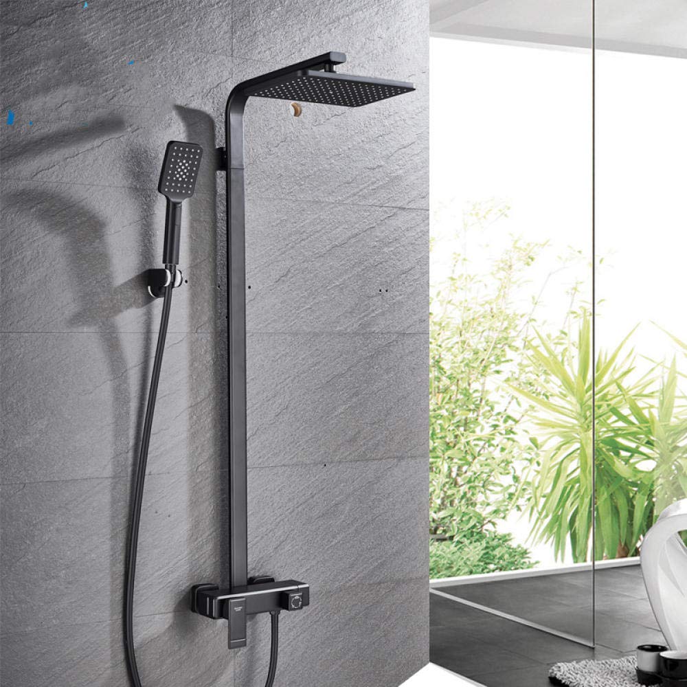 Robinet mitigeur chrome noir mat luxe en laiton pour douche moderne