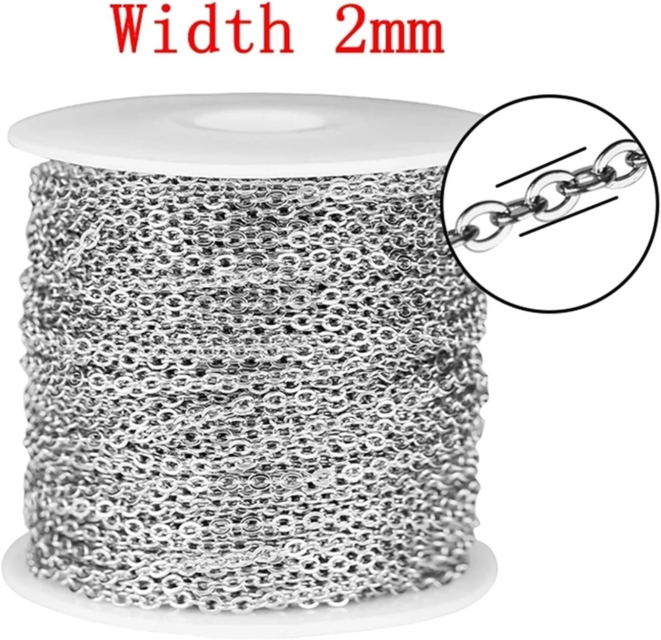 Chain for Jewelry Making 5pcs 2 Meters 1-3mm Stainless Steel Rose Gold Chain for DIY Necklace(Steel 1.5mm)