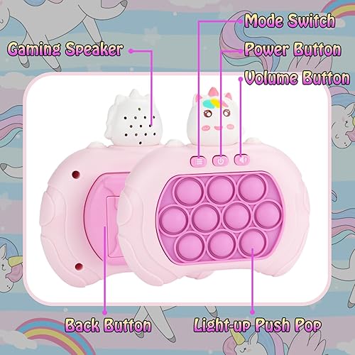 Miniatura 3 de OAKTECH Handheld Push Game, Fast Push Game for Kids, Unicorn Quick Push Bubble Button Game, Pop Game Animal Version, Sensory Pop Fidget Toys for