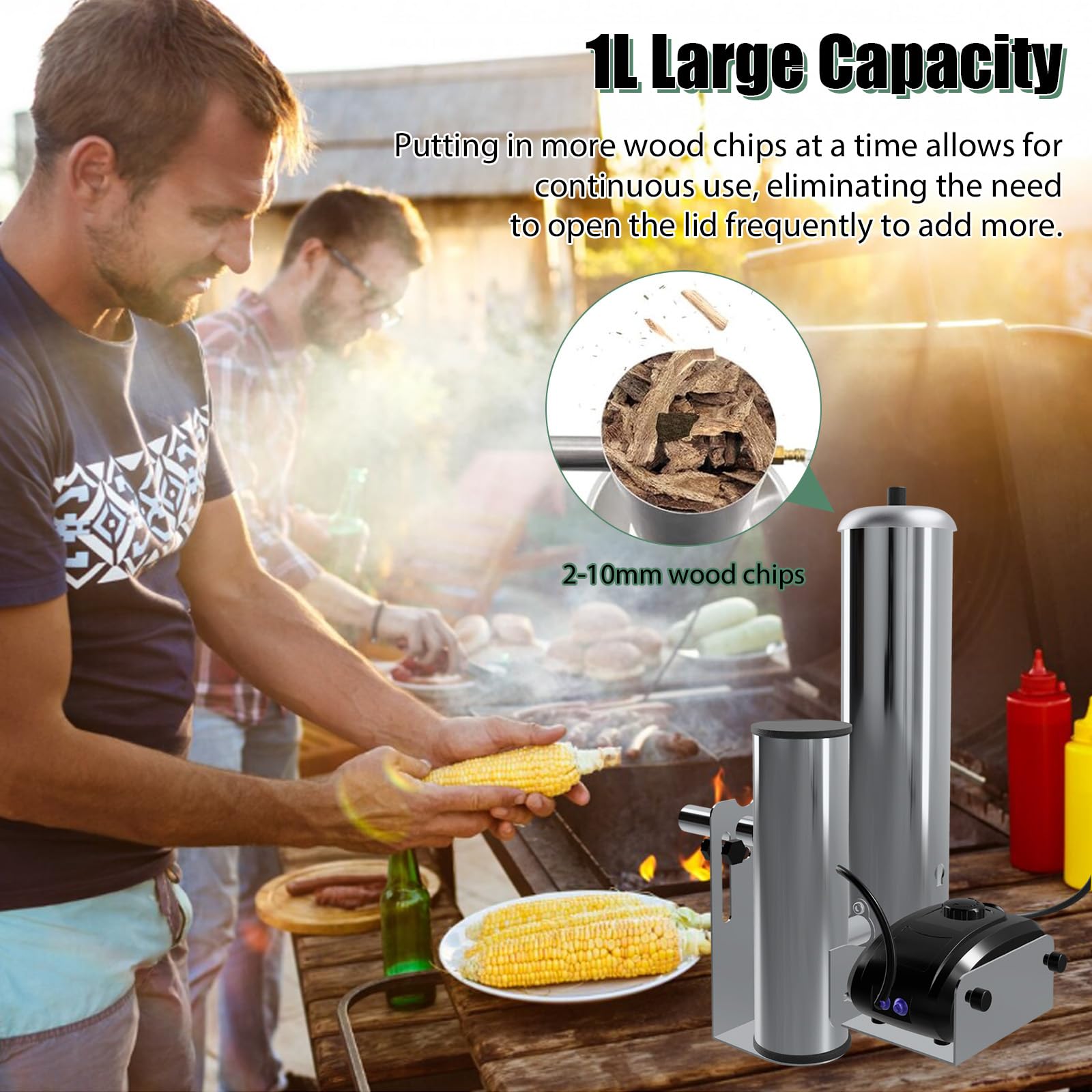 Edelstahl Kaltrauchgenerator, Tragbares Räucherofen Elektrisch Zum Räuchern von Lebensmitteln und Fleisch, BBQ Rauch-Erzeuger, Rauchgenerator zum Räuchern von Lebensmitteln, Fleisch, Fisch, BBQ