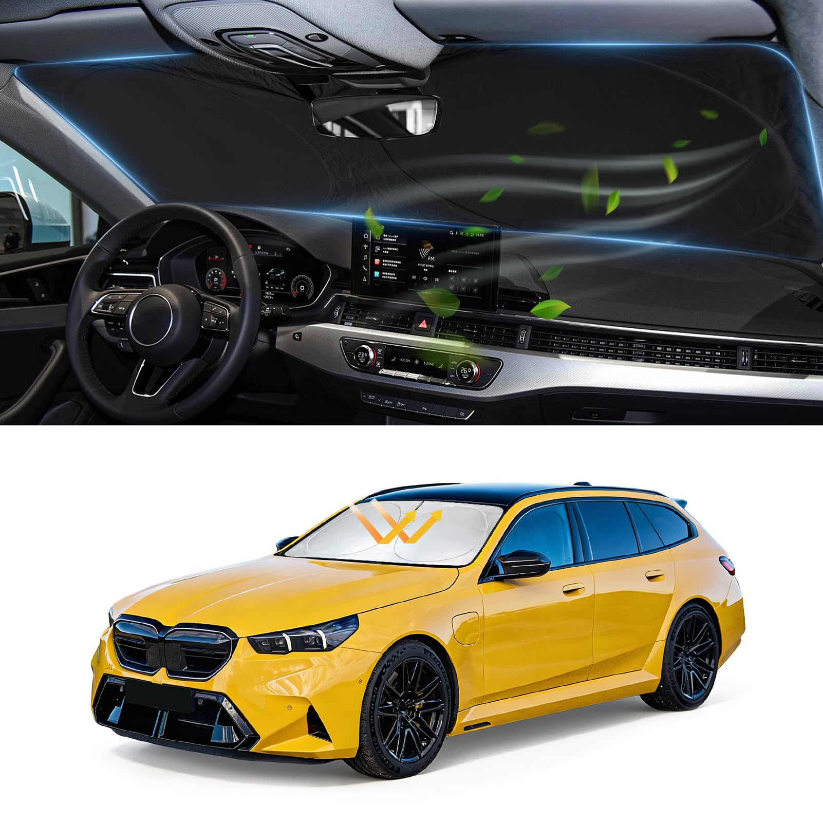 Windshield Sunshade for BMW 5 Series 2017-2023 525i 520i 528i Sun Visor