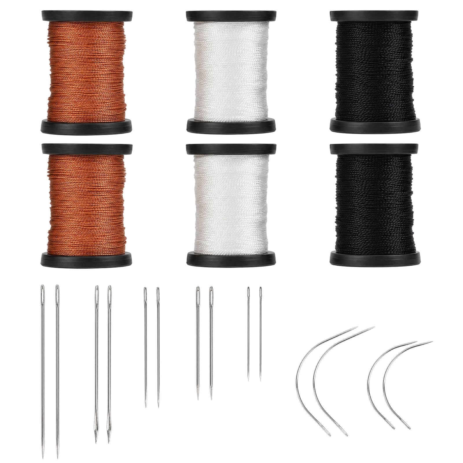 20pcs Upholstery Kit, Leather Sewing Needle and Thread, Heavy Duty Sewing Kit with Nylon Strong Sewing Thread and Upholstery Needle for Leather Carpet Canvas Stitching Repair