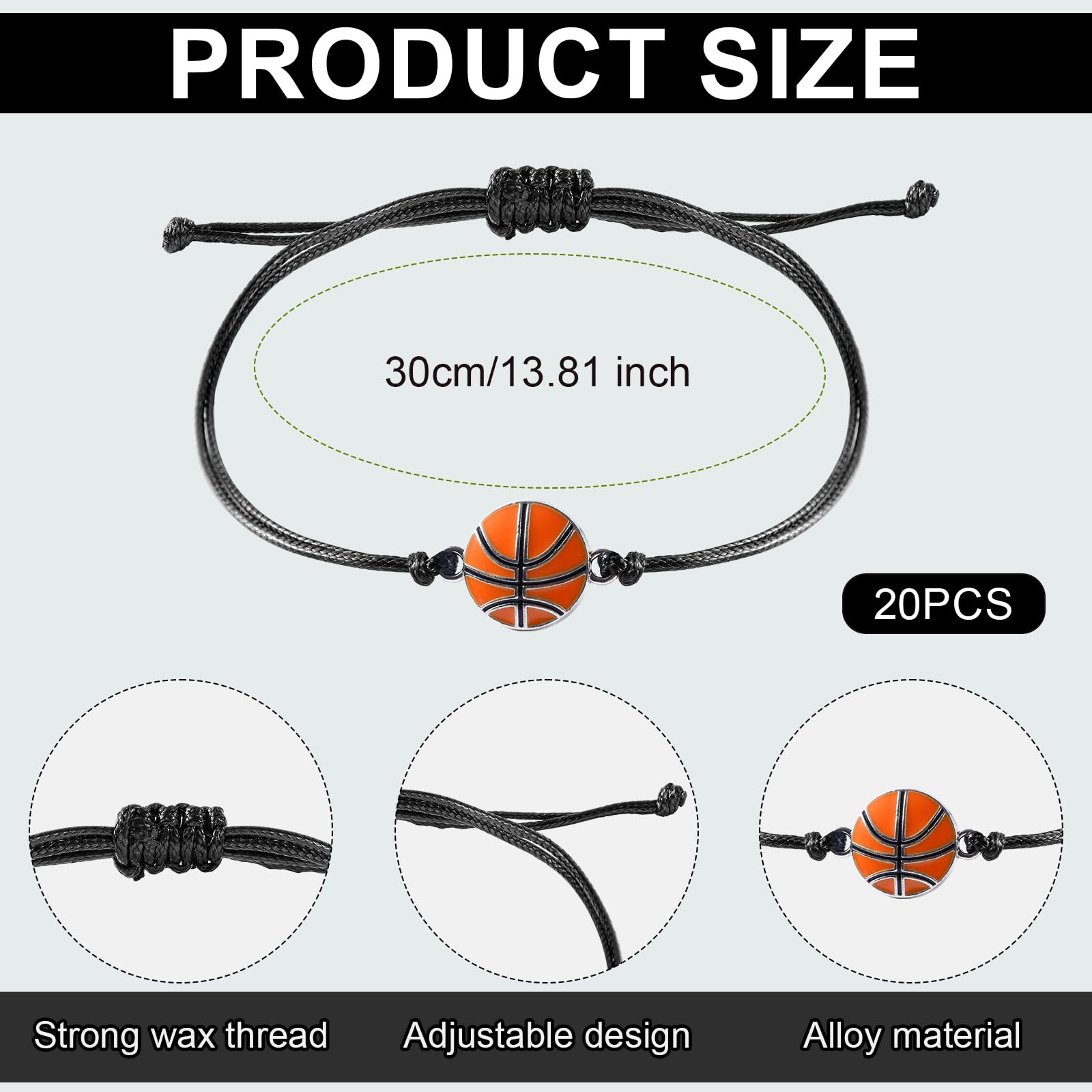 Mikovivi 20uds Pulseras con Dijes para Regalos Fiesta Deportiva, Pulseras Inspiradoras Pelotas Deportivas Pulseras Temáticas Deportivas Pulsera Deportiva Ajustable Mujeres Hombres (Baloncesto 2)
