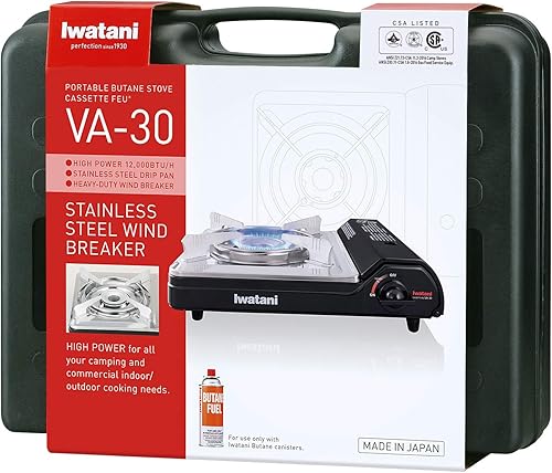 Miniatura 2 de Iwatani Cassette Feu Butane VA-30 - Estufa de campamento, una, color negro