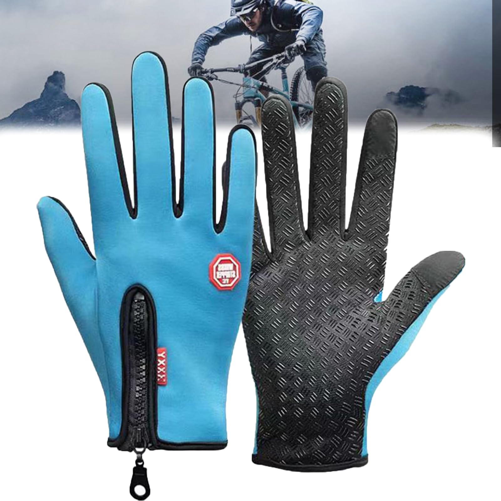 Waterproof &amp; Windproof Thermal Non-Slip Gloves, Outdoor Sports Glove with Touchscreen Fingers
