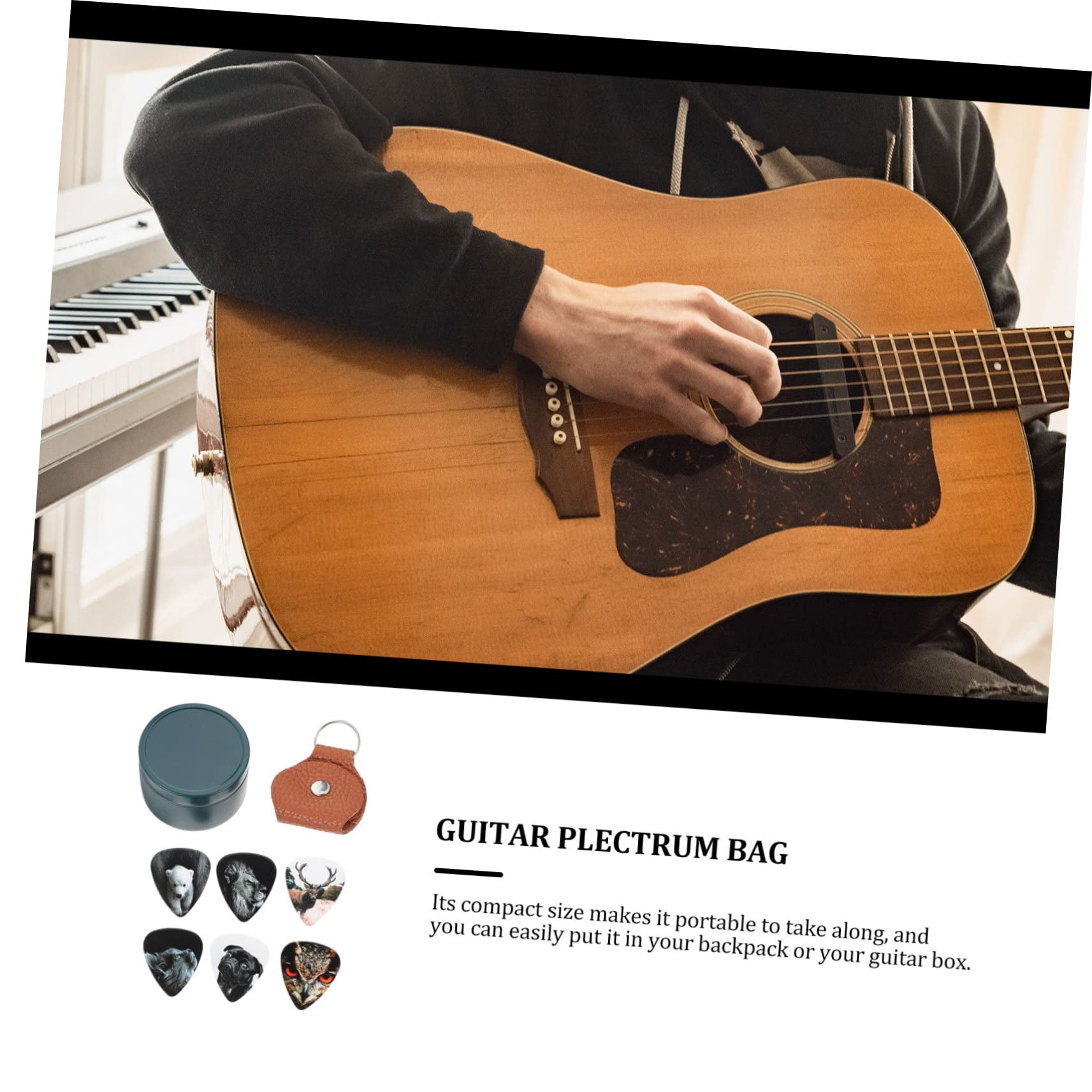 ibasenice 3ensembles Médiators Celluloïd Pour Guitare De Plectres Moyens Pour Musique Acoustique Et Électrique Avec Étui Inclus
