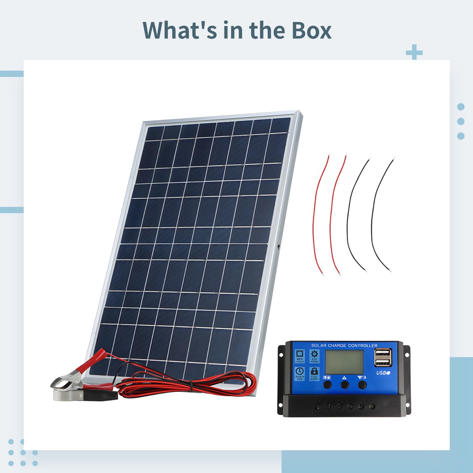 10 W Solarmodul-Set, IP65 wetterfester Rahmen, 12 V/18 V polykristallin, 335 x 200 mm, ideal für den netzunabhängigen Gebrauch, FCC- und CE-geprüft
