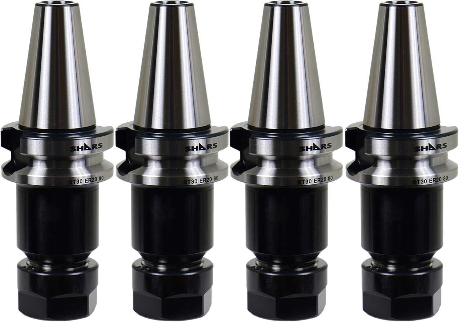 Tegara BT30 ER20 80mm Collet Chuck Tool Holder 4 pcs 202-7501-4 M[
