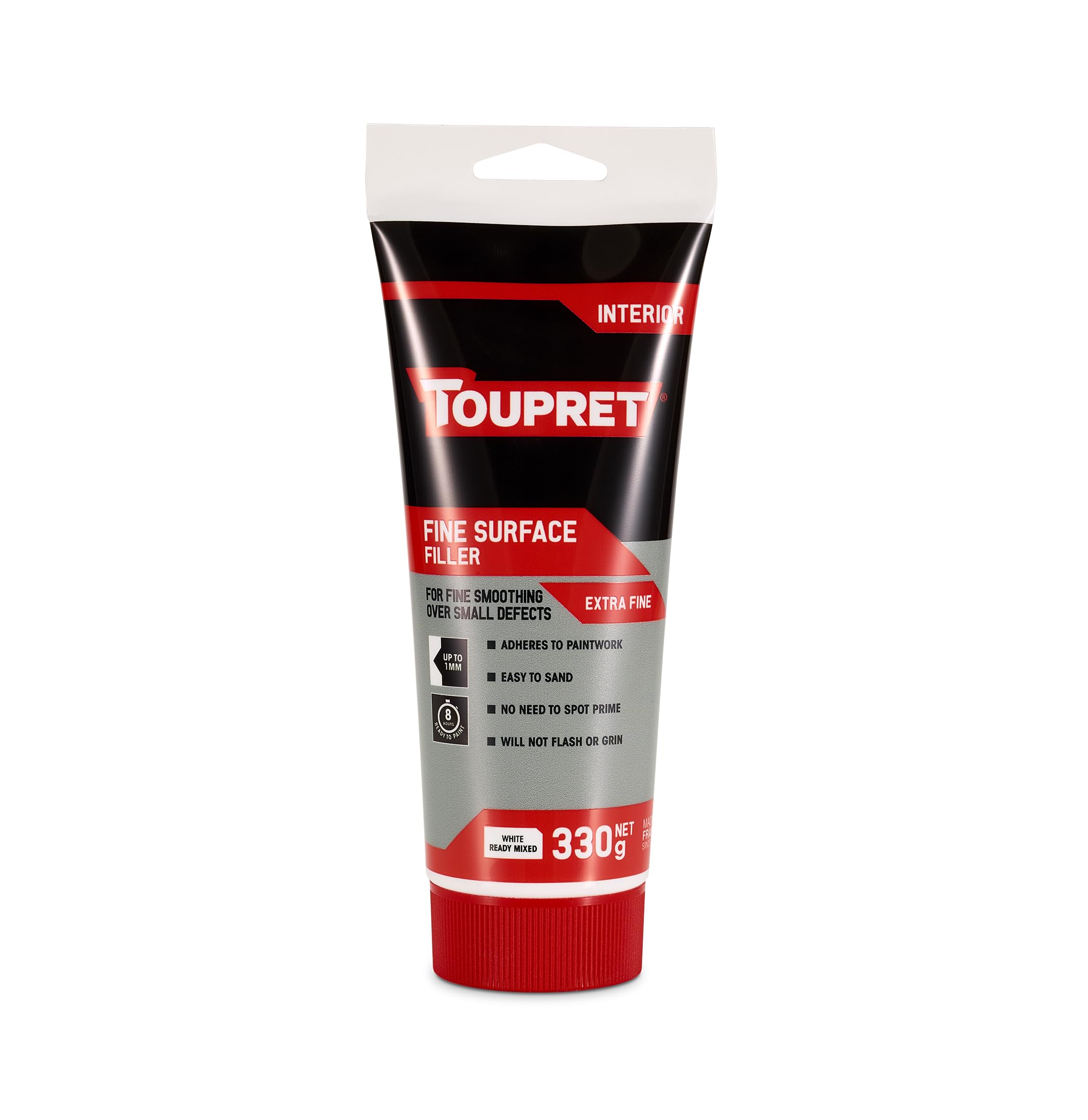 Toupret Fine Surface Filler - Ultra-Smooth Interior Wall Repair for Minor Imperfections - White, Easy Sanding, Paintable, No Shrink - Professional Finish for Plaster, Ceilings & Walls - 0.33kg