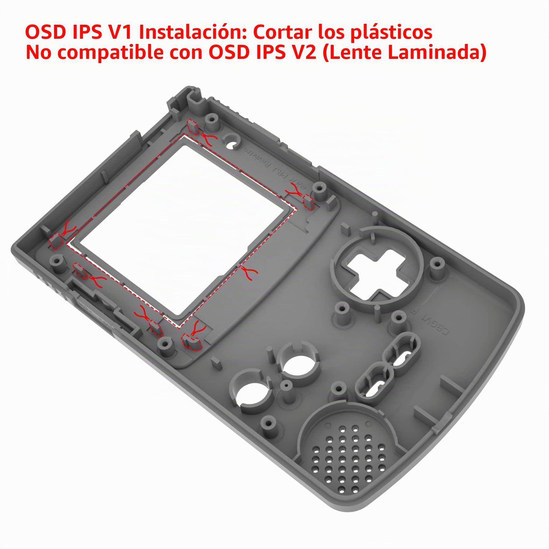 eXtremeRate Carcasa de Repuesto para Game Boy Color (GBC), Compatible con OSD IPS, IPS Regular y LCD Estándar, Funda con Botones para Game Boy - No Incluye Consola ni Pantalla, Blanco