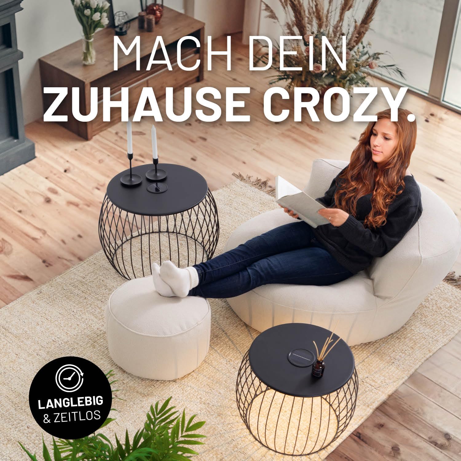Lumaland 2er-Set Beistelltisch mit Solar Beleuchtung und USB-Option | Für Verschiedene Anwendung wie als Nachttisch & Wohnzimmertisch | Auch als Gartentisch & Balkontisch Dank Wetterfestigkeit
