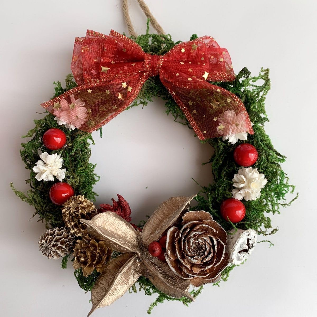クリスマスリース4つセット Amazon｜クリスマスリースとツリーセット No.04 ドライフラワー