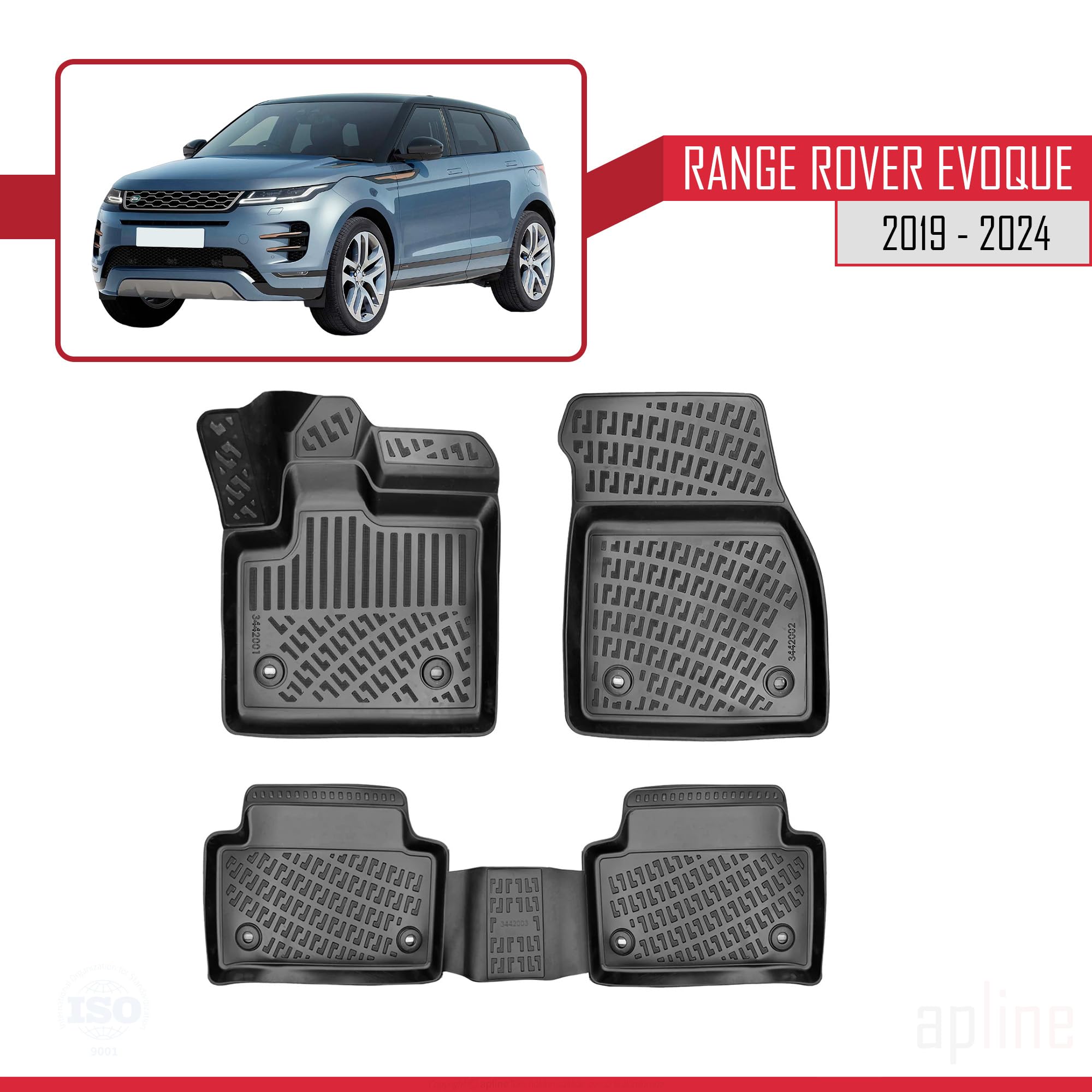 apline Auto Fußmatten für Range Rover Evoque 2019-2024 Geruchlos 