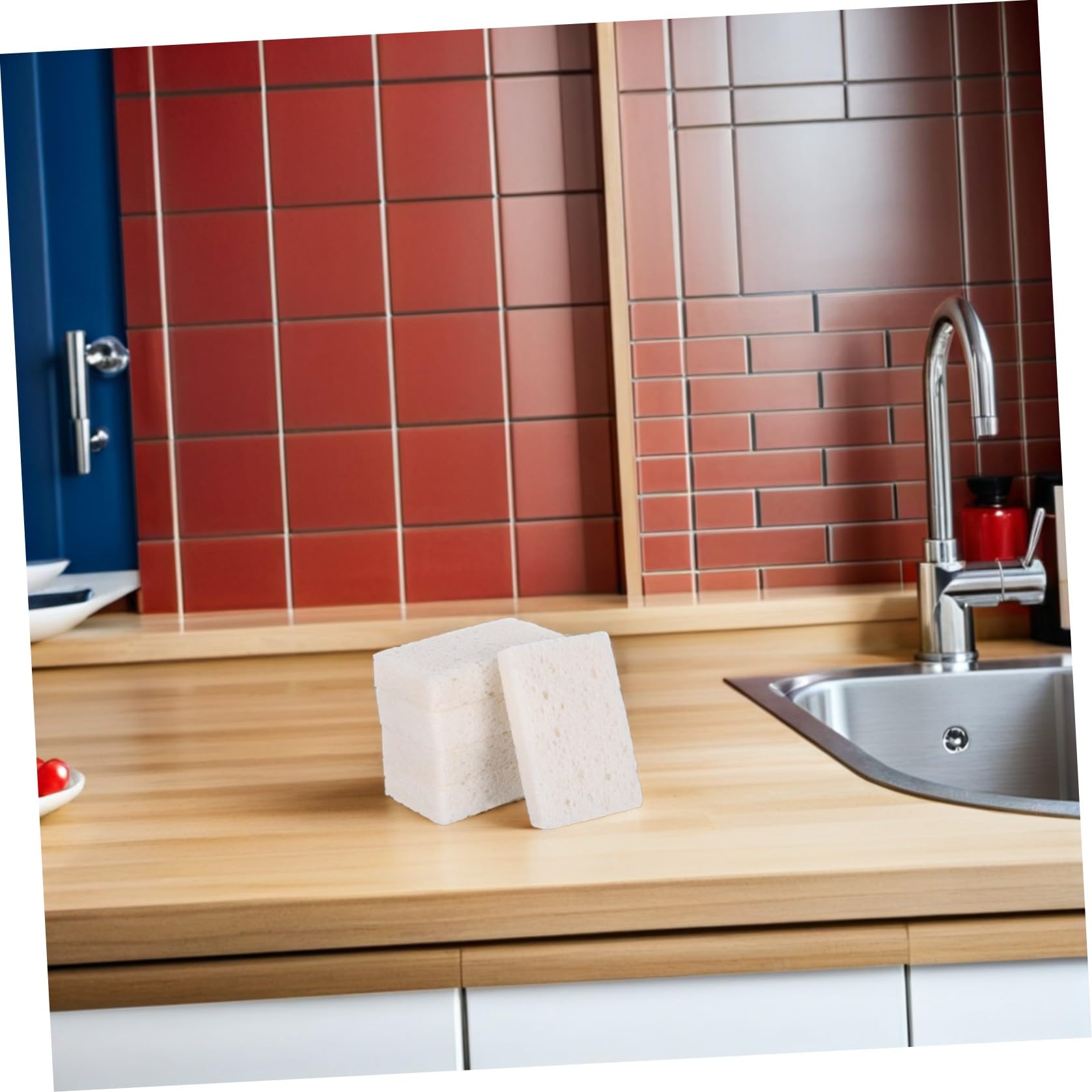 Toyvian Paquete de 20 Esponjas de Pulpa de Madera para Cocina y Limpieza del Hogar, Esponjas Absorbentes Que No Rayan, Ideales para Eliminar Grasa y Suciedad