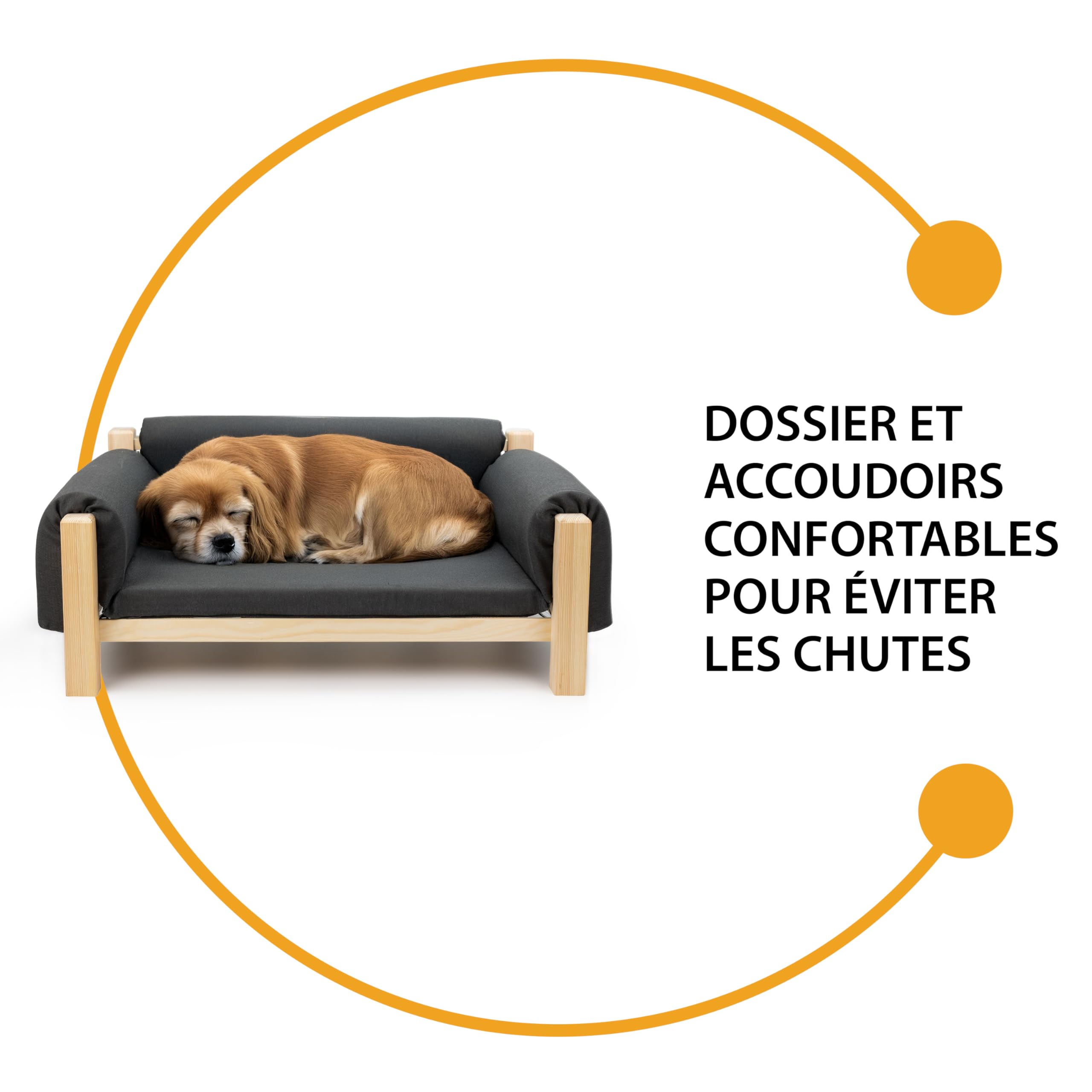 Ferplast Niche pour Chien et Chat en Bois certifié FSC® avec Coussin Moelleux, Style, Confort et durabilité, 70 x 44 xh 29 cm.