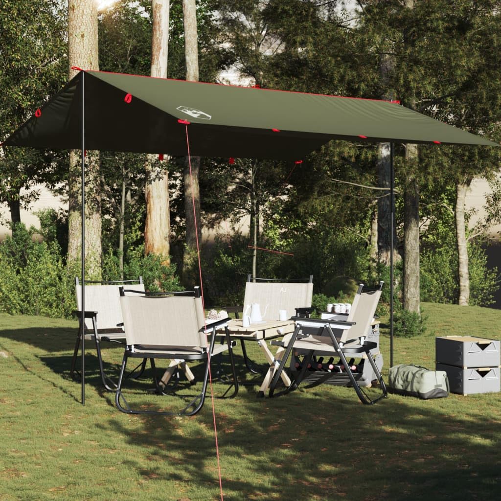 Telone da Campeggio Verde Oliva 366x306 cm Impermeabile,Anti-UV,Parasole e Coperture da Campeggio,Telone da Campeggio-4009594