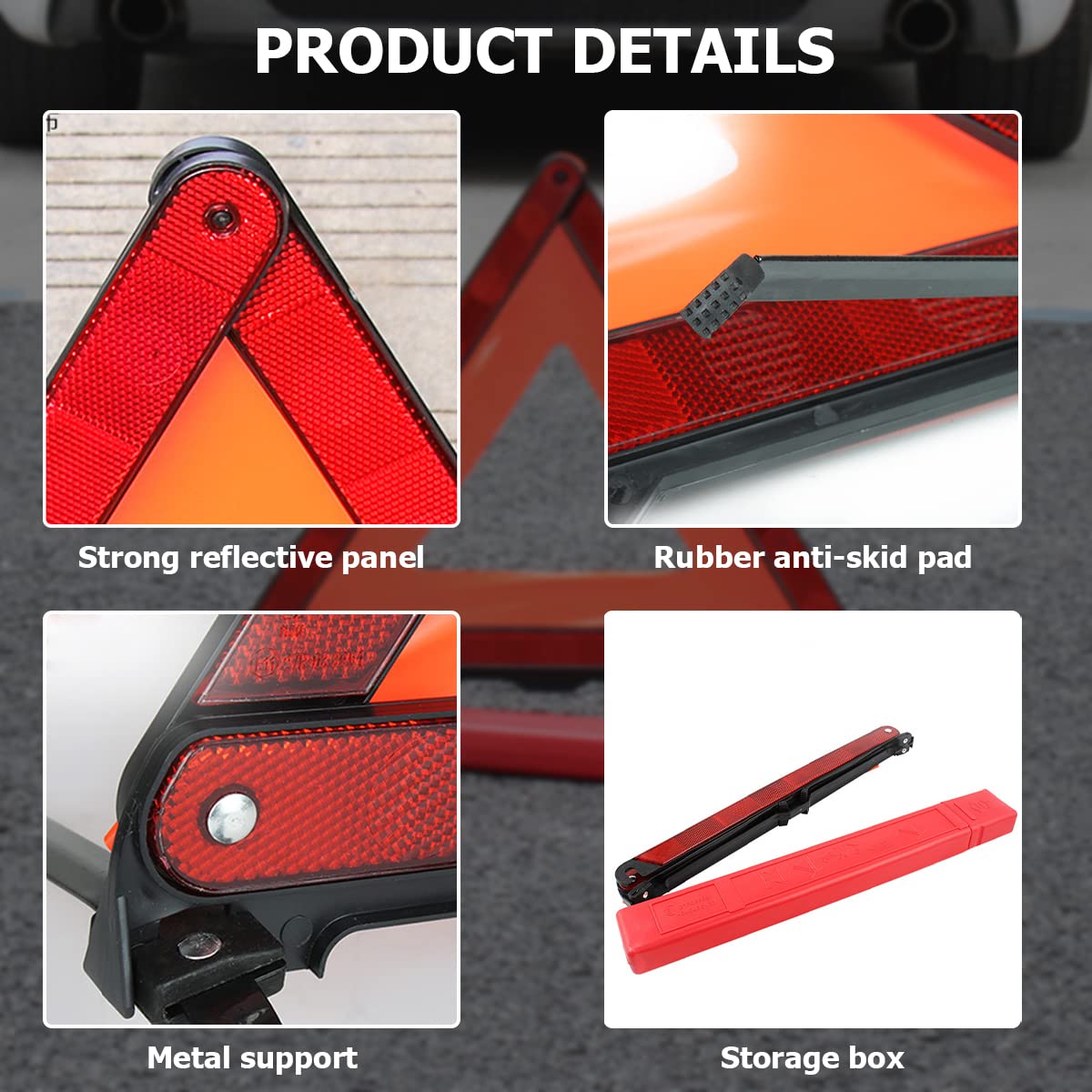 Snapklik.com : Warning Triangles, Foldable Car Road Warning Reflective ...