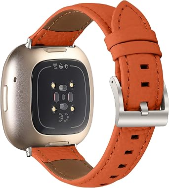 Fitbit Versa 4/Sense 2対応レザーストラップ、調節可能なスターライトバックルカジュアルフィットネススポーツバンド Fitbit Versa 3/Sense レディース メンズ