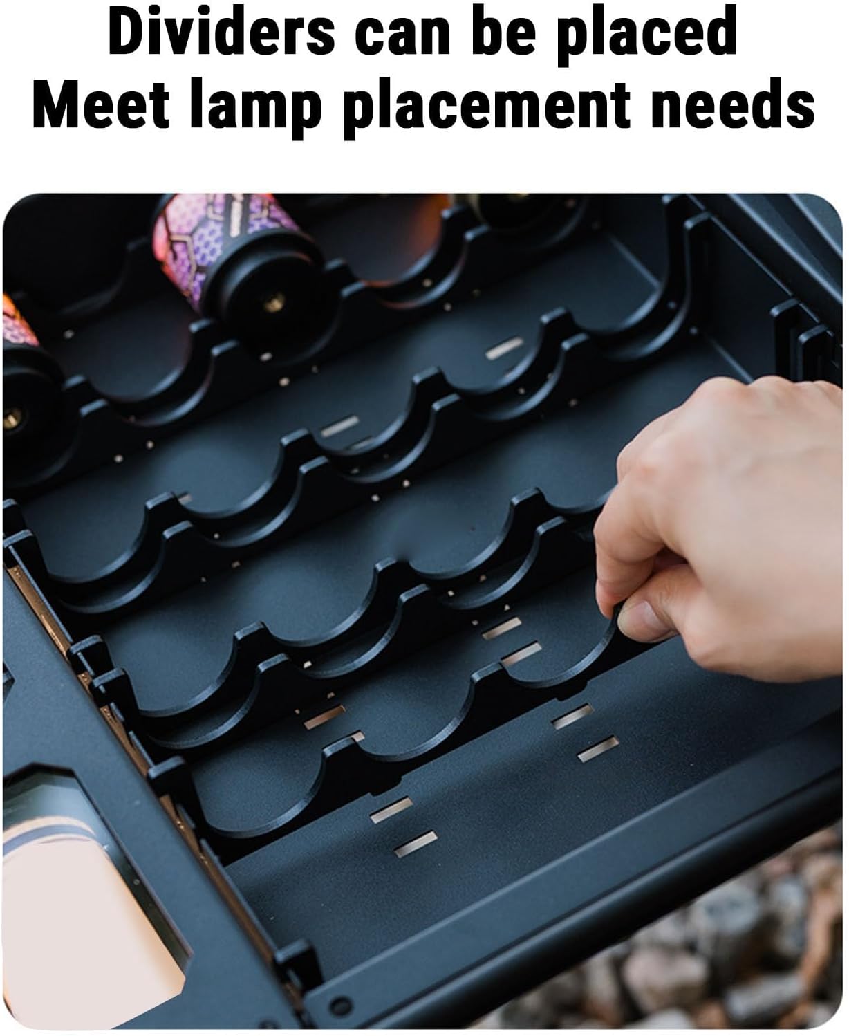 AMONIDA Unit Plate Light Box Industrial Style Large Capacity Stainless Steel Acrylic Lamp Show Box for Camping, Storage Bag Included