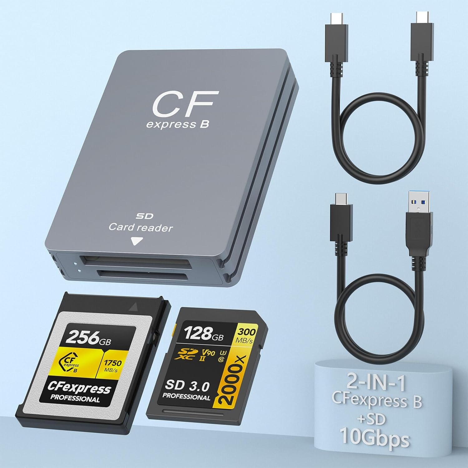 CFexpress Type B Reader & SD Card Reader USB 3.1 Gen 2 10Gbps CFexpress