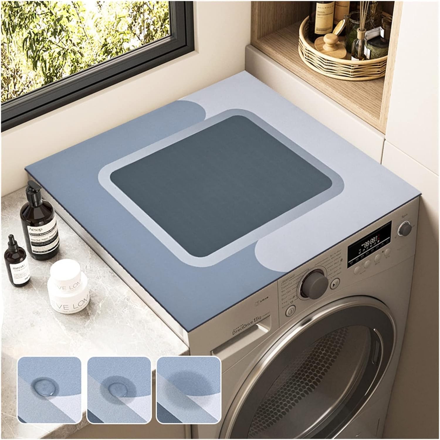 Suicune Absorbent Washing Machine Dust Cover Refrigerator Tops Dust Rug Covers Dustproof (60*60cm) (B0CLZMCZX8) Amazon Price History, Amazon Price Tracker