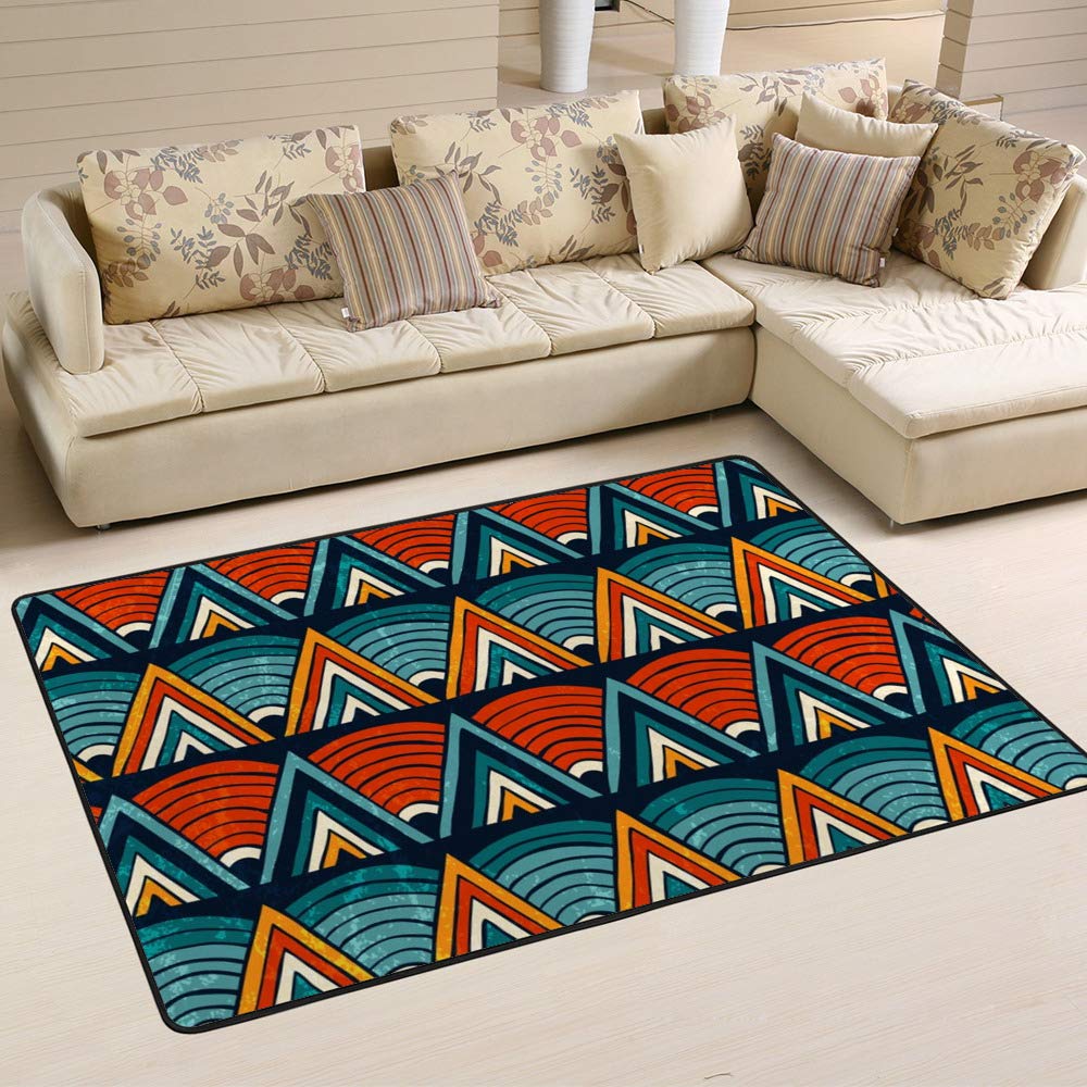Grand tapis de salon Ruchen au style tribal vibrant pour réveiller la déco de votre maison
