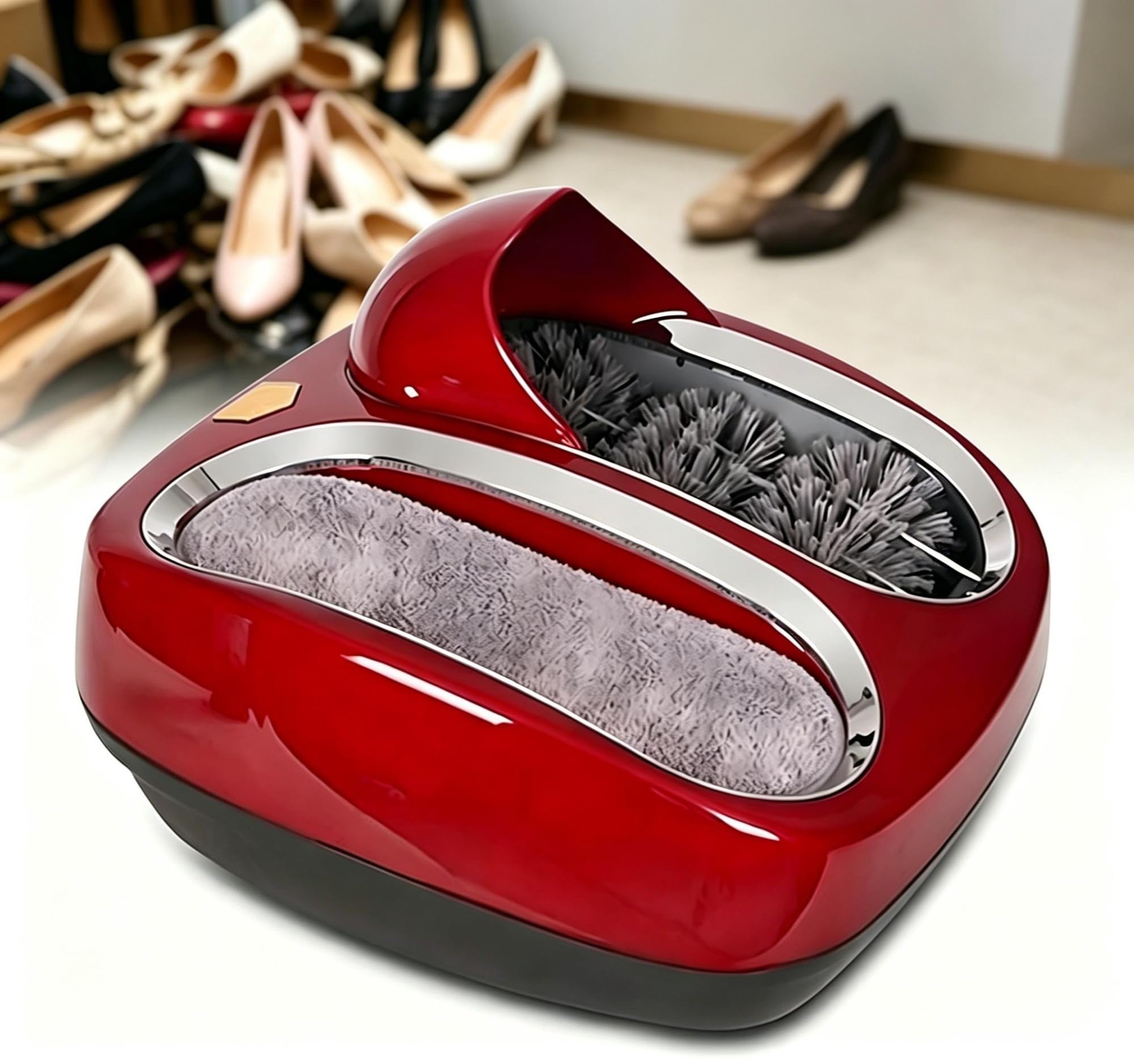 Máquina Inteligente para Limpiar Suelas, Pulidora de Calzado por inducción Totalmente automática, Lavadora de Botas eléctrica para Uso doméstico, de Oficina, hotelero y Comercial(Red)