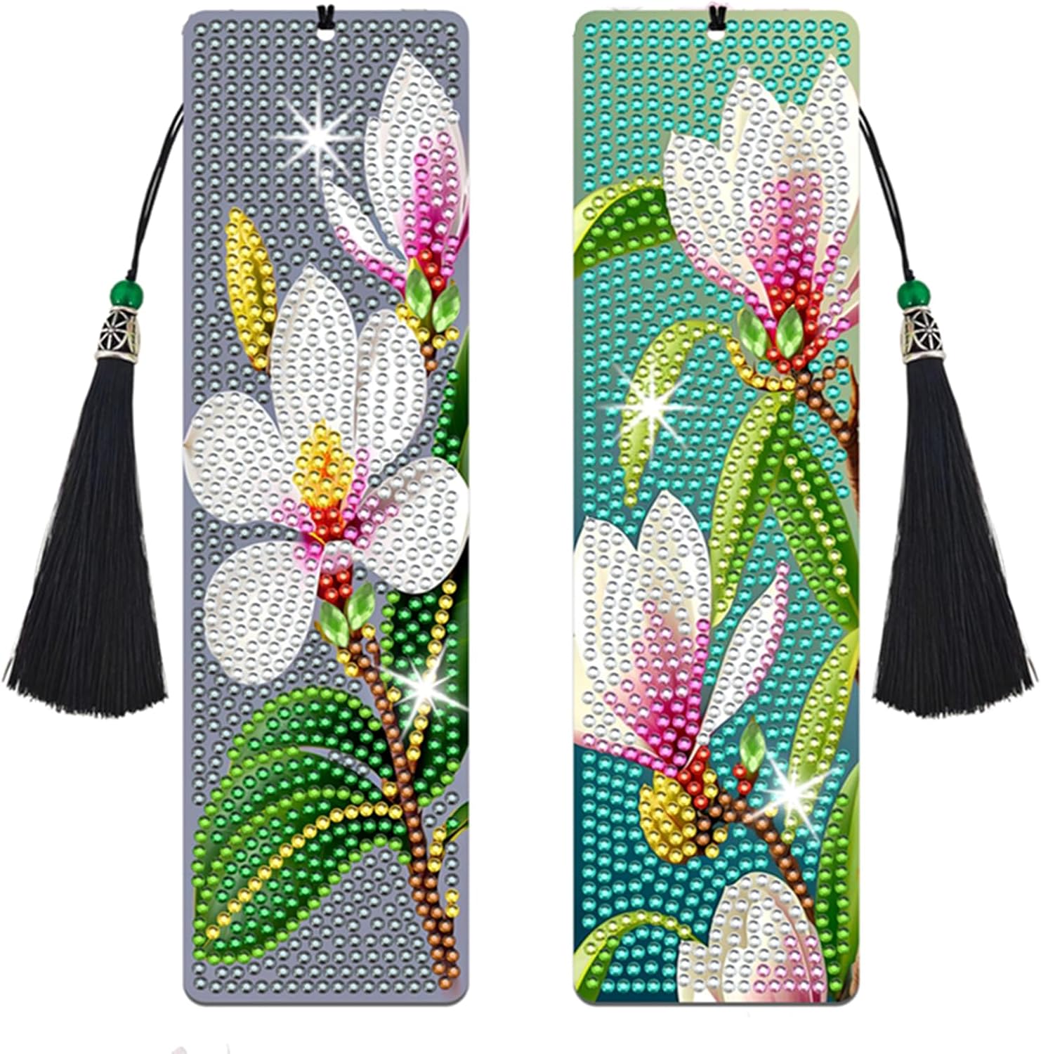 Diamond Art Bookmark Kits Magnolia, 2 Pieces Crystal