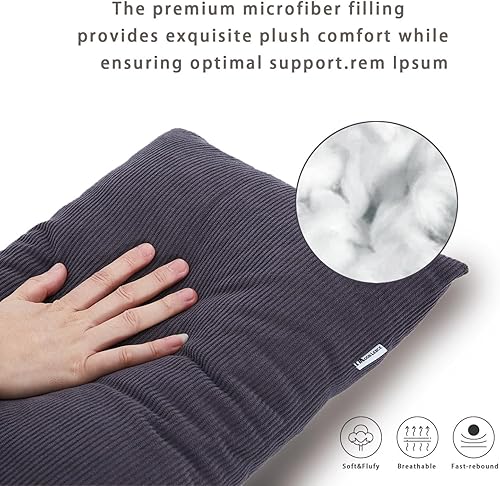 Miniatura 3 de MOON LENCE Paquete de 2 almohadas de campamento comprimibles con funda lavable y bolsa de transporte, almohada rellena de felpa para senderismo,