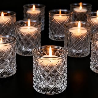 STARVAST – 24 photophores en verre vintage, bougies de mariage