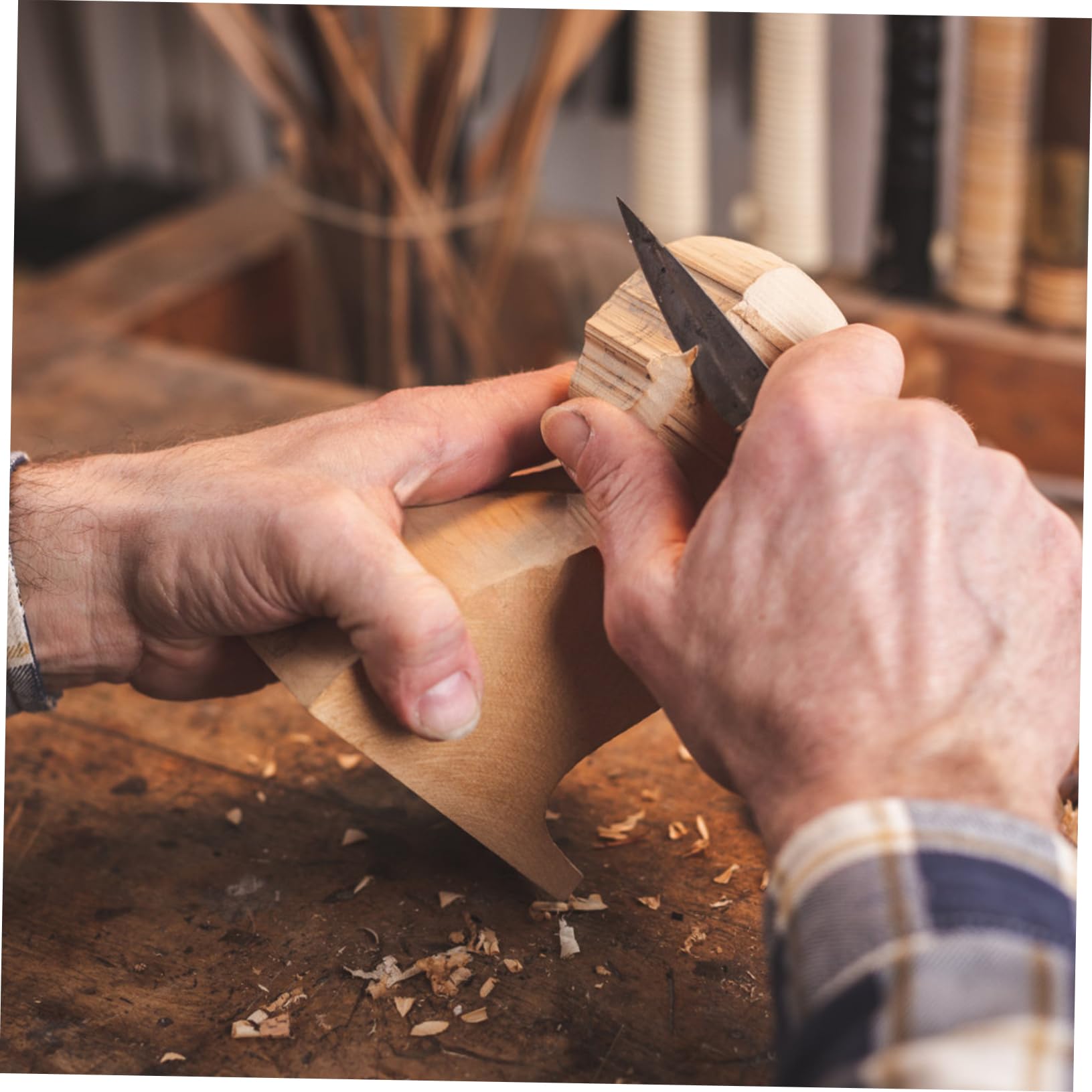 Sewroro 15 Piezas Bloques de Madera para Manualidades Rectangulares de Madera para Proyectos de Bricolaje y Tallado Decoración de Mesa de Centro