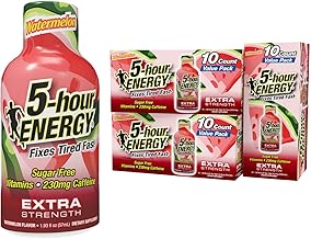 5-hour ENERGY Extra Strength Energy Shot, Watermelon Flavor, 1.93 oz., 30 Count, Zero Calories & Sugar-Free 230 mg Caffeinated Energy Shot, Amino Acids & B Vitamins, Dietary Supplements