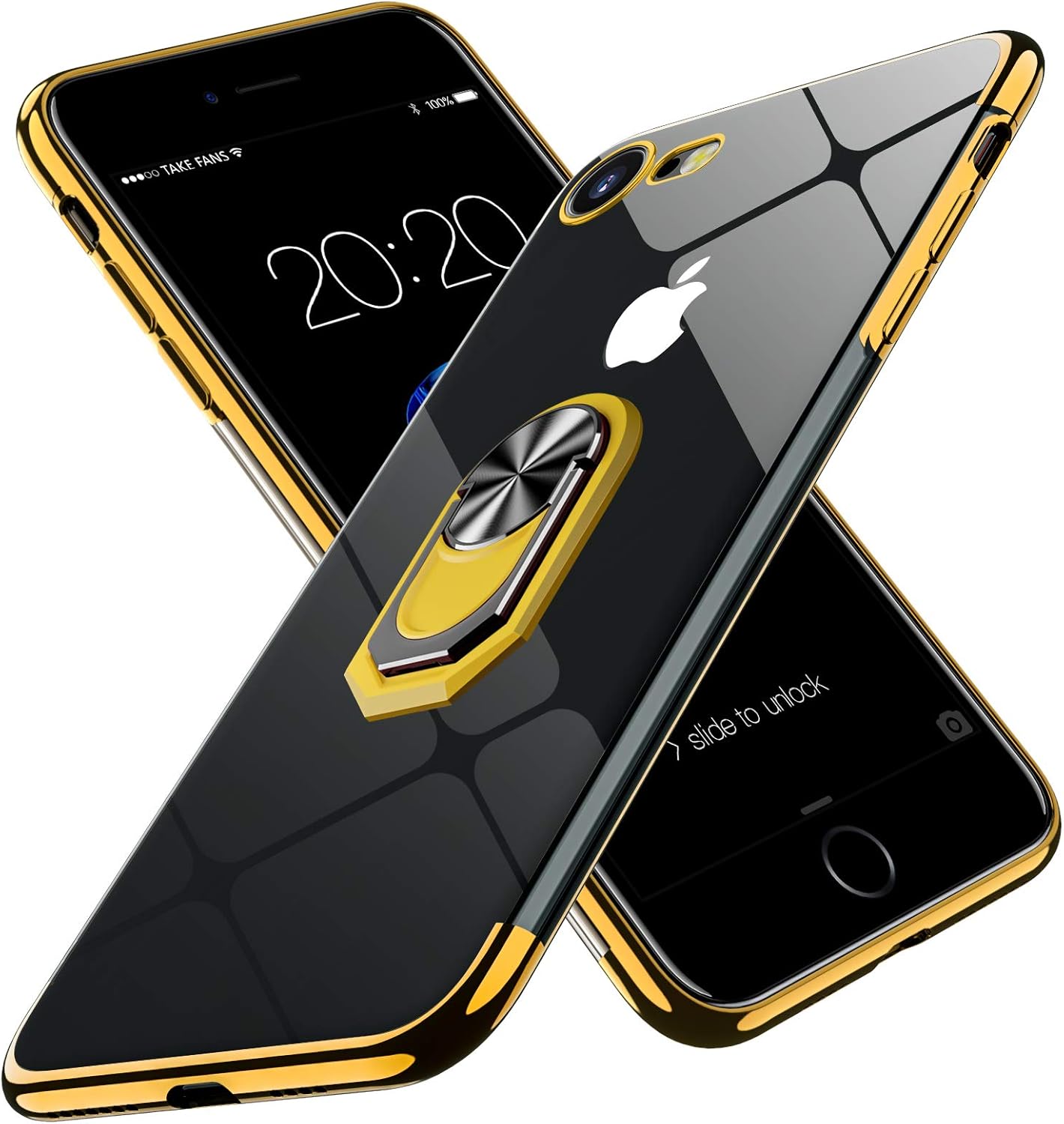 Iphone6 Plus ケース Iphone6s リング付き 透明 Tpu 耐衝撃 全面保護 スマホケー クリア 軽量 薄型 スタンド機能 衝撃防止 レンズ保護 擦り傷防止 指紋防止 黄変防止アイフォン 金 6 滑り防止 Plus 米軍mil規格 落下防止 おしゃれ 衝撃吸収 Wy23 08 防塵 携帯カバー