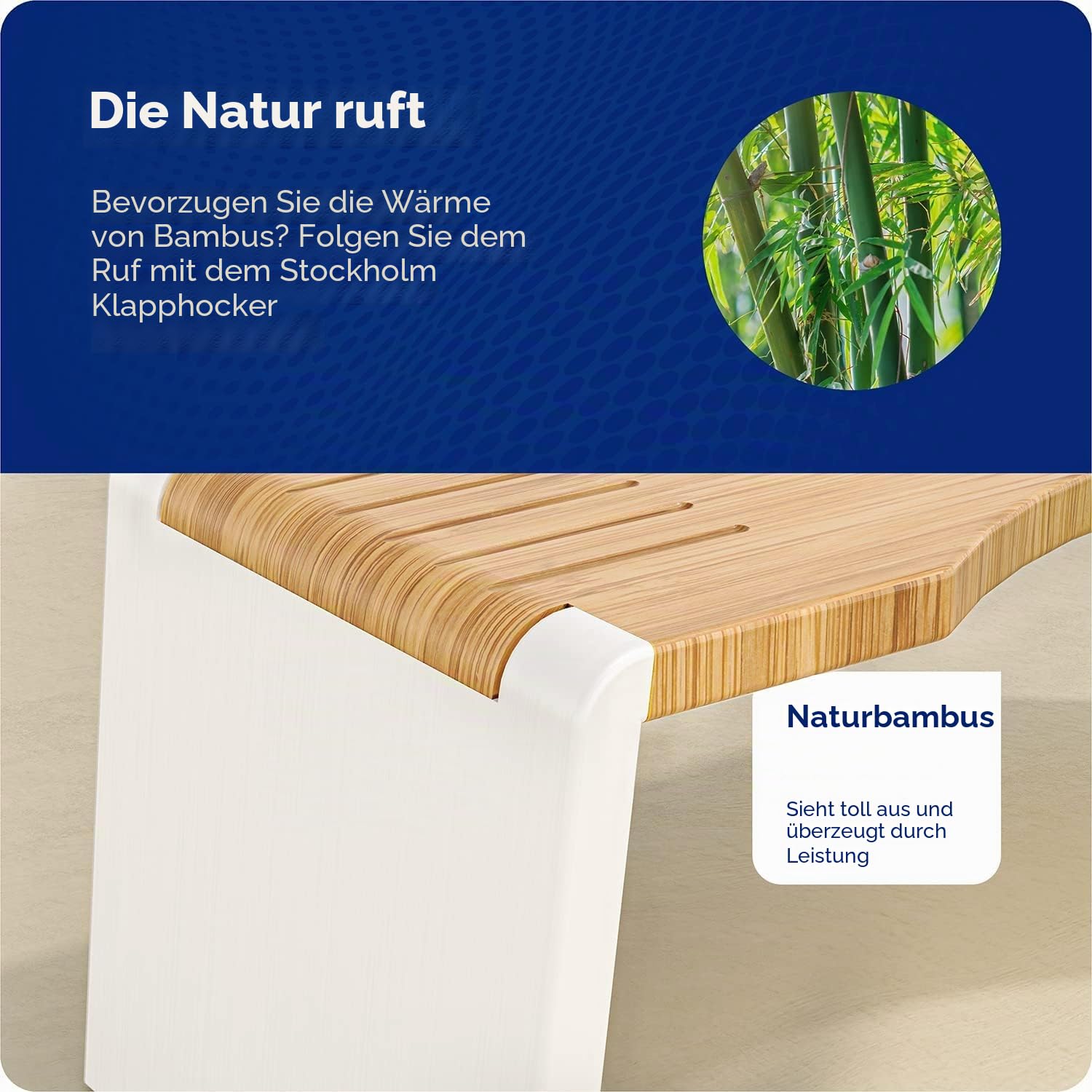 Squatty Potty Stockholm Falten Bambus Toilette Hocker, 7-Zoll Collapsible, Braun und Weiß