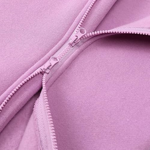 Alunsito Säugling Baby Mädchen Junge Kapuzenpullover Einfarbig Langarm Zipper Hoodie Strampler Bodysuit Unisex Herbst Winter Outfits 59 Lila 0-3 Monate