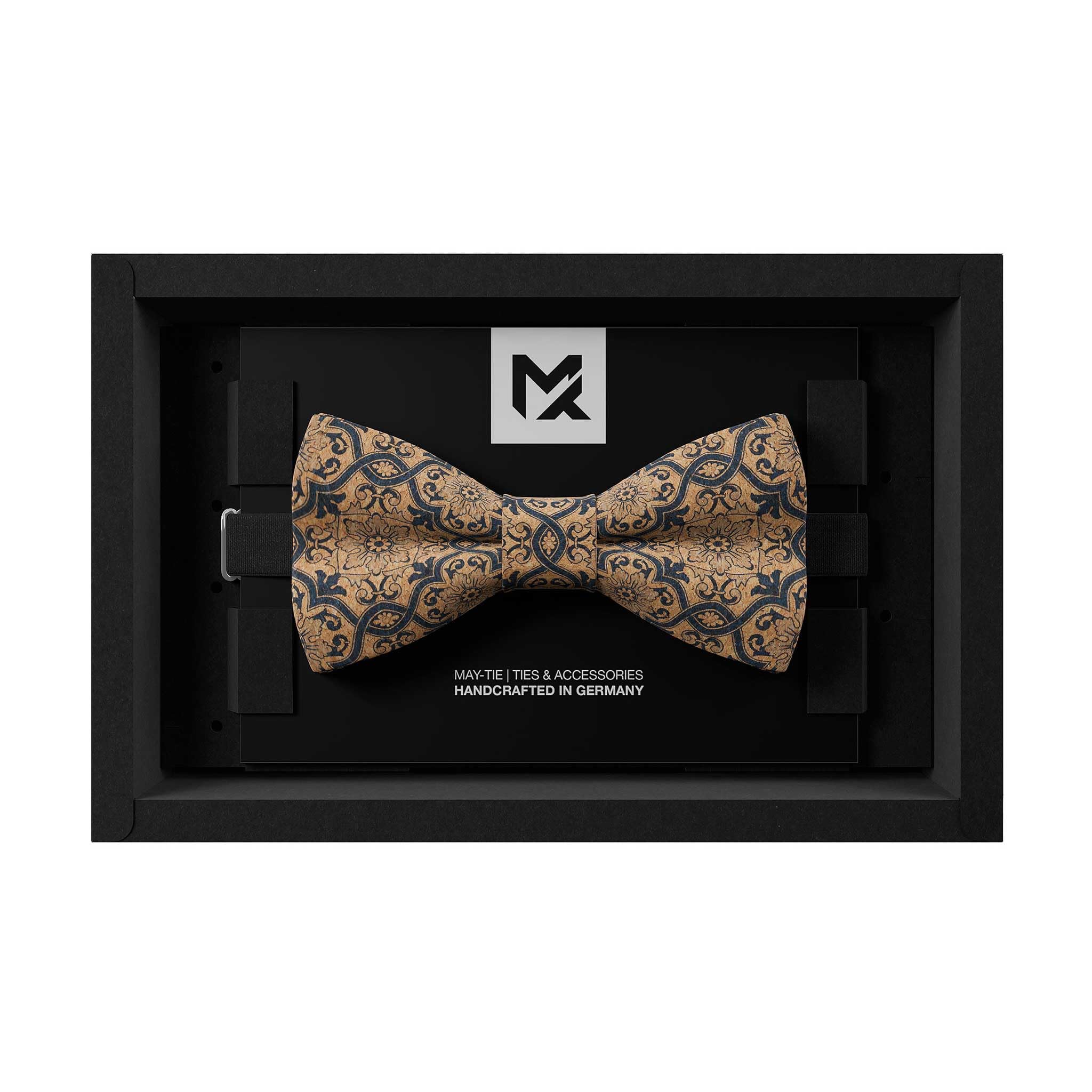 Papillon da Uomo in Sughero | Barocco Blu | Papillon Vegano | Classic Butterfly | Papillon da Matrimonio | Fatto a Mano in Germania