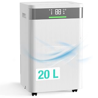 HAUSHOF Luftentfeuchter Elektrisch 20L/Tag, 41dB Leiser Entfeuchter Elektrisch mit Negativ-Ionen für 30m² Raum mit 4,5 L Tank und LED Anzeige, 3 Modi Tragbarer Raumentfeuchter für Schlafzimmer, Keller - Amazon product rated Grade B