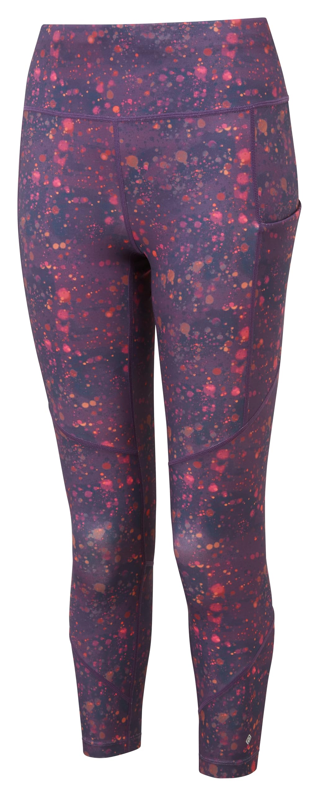 Ronhill Running, Wmn's Tech Crop Tight, Damson Raindrops, 12