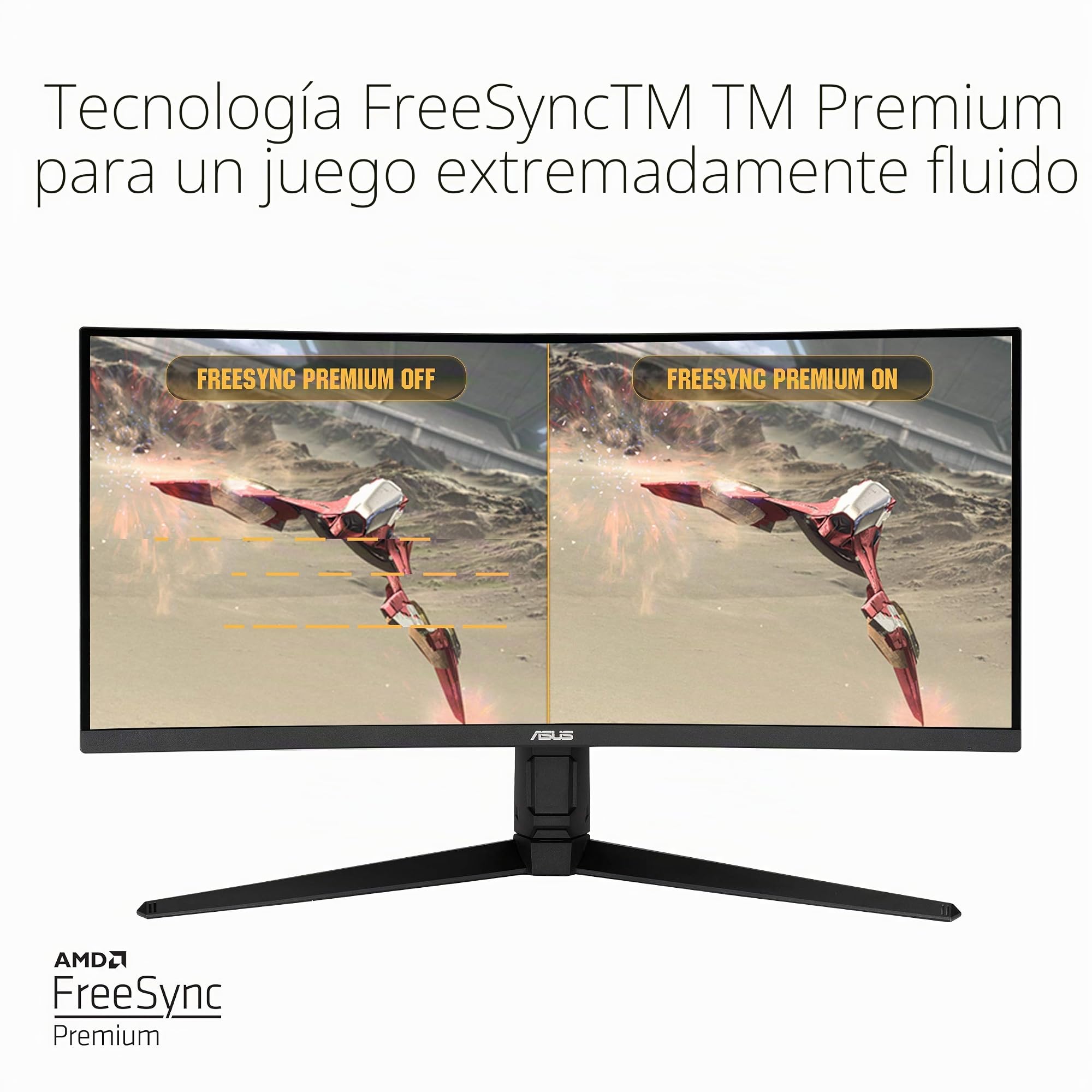 ASUS TUF Gaming VG34VQL1B Monitor HDR Curvo de 34", WQHD (3440 x 1440), 165 Hz, 1 ms, desenfoque Extremo de Movimiento bajo, FreeSync Premium, Cuidado de los Ojos, DisplayPort HDMI USB, Altura