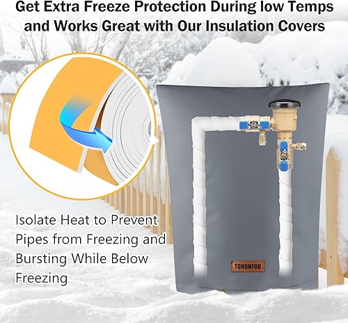 Miniatura 10 de Cinta aislante de tubería de 3 pulgadas, cinta de espuma resistente a la intemperie, envoltura aislante de tubería de agua para exteriores, cinta