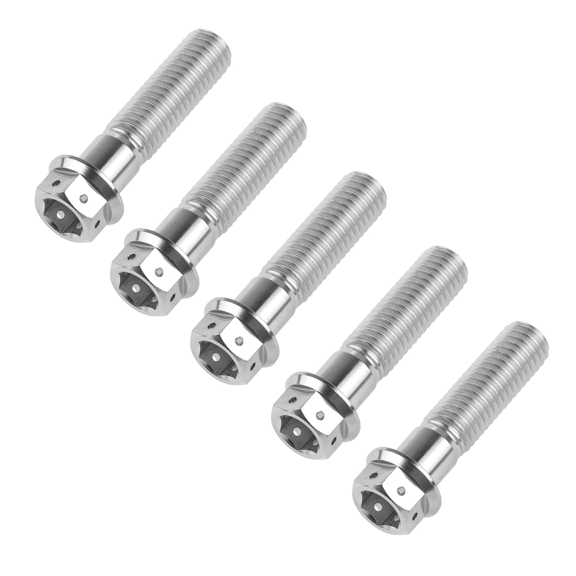 Ruifu Titanium M6 M8 M10 10 15 20 25 30 35 40 45 50 55 60 65 70 75 80 85 90mm Flange Allen Key Head Bicycle Bolts Screws Pack of 5 (Titanium, M10x45mm Pitch1.25)