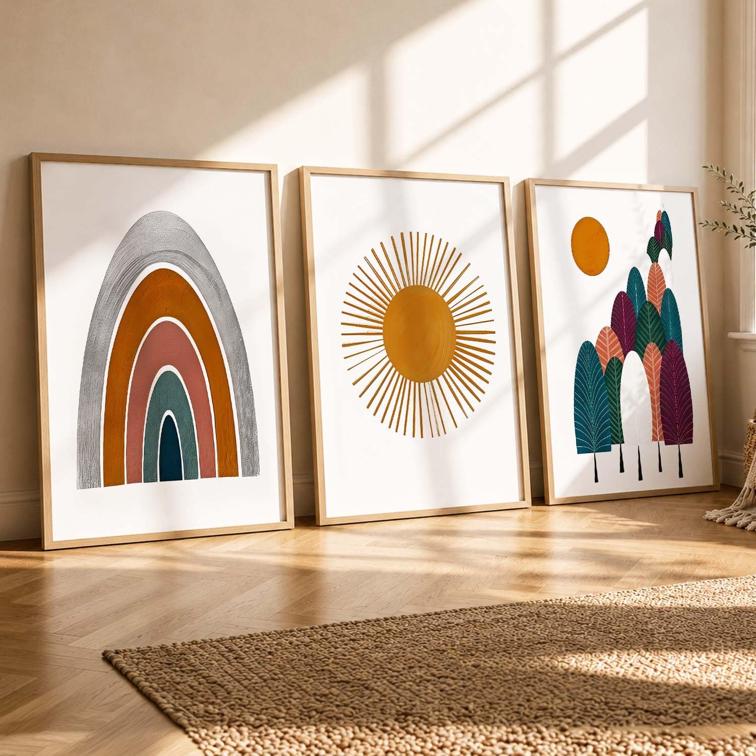 BOHO Wall Art Set - 3 Framed Prints -21 BOHO Wall Art Set - 3 Framed Prints -21