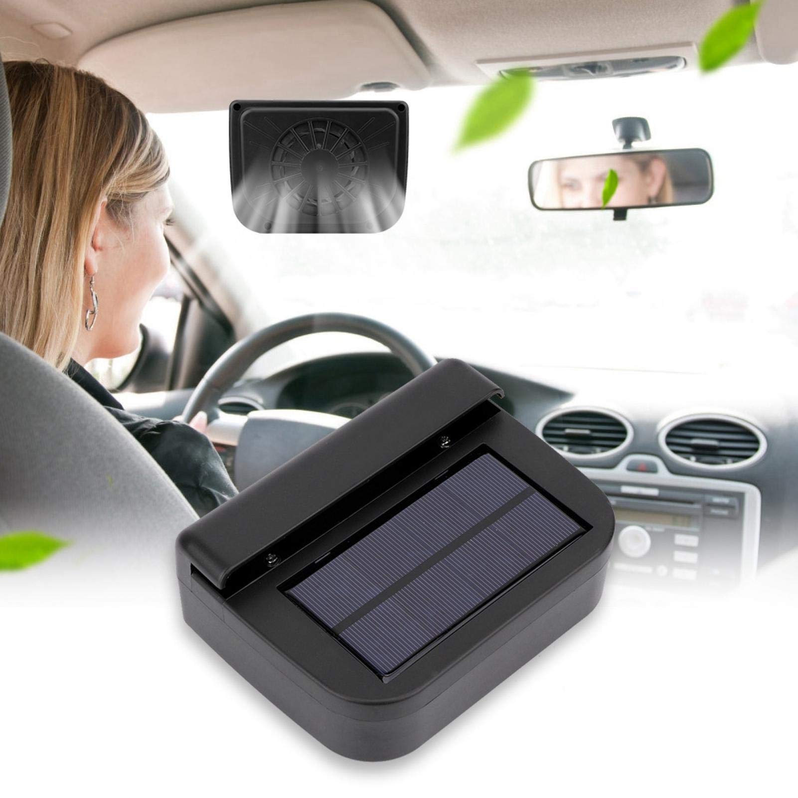 BTER Ventilador de refrigeración para coche de desintoxicación, ventilador de ventilación para coche, energía solar para carros de coches universales
