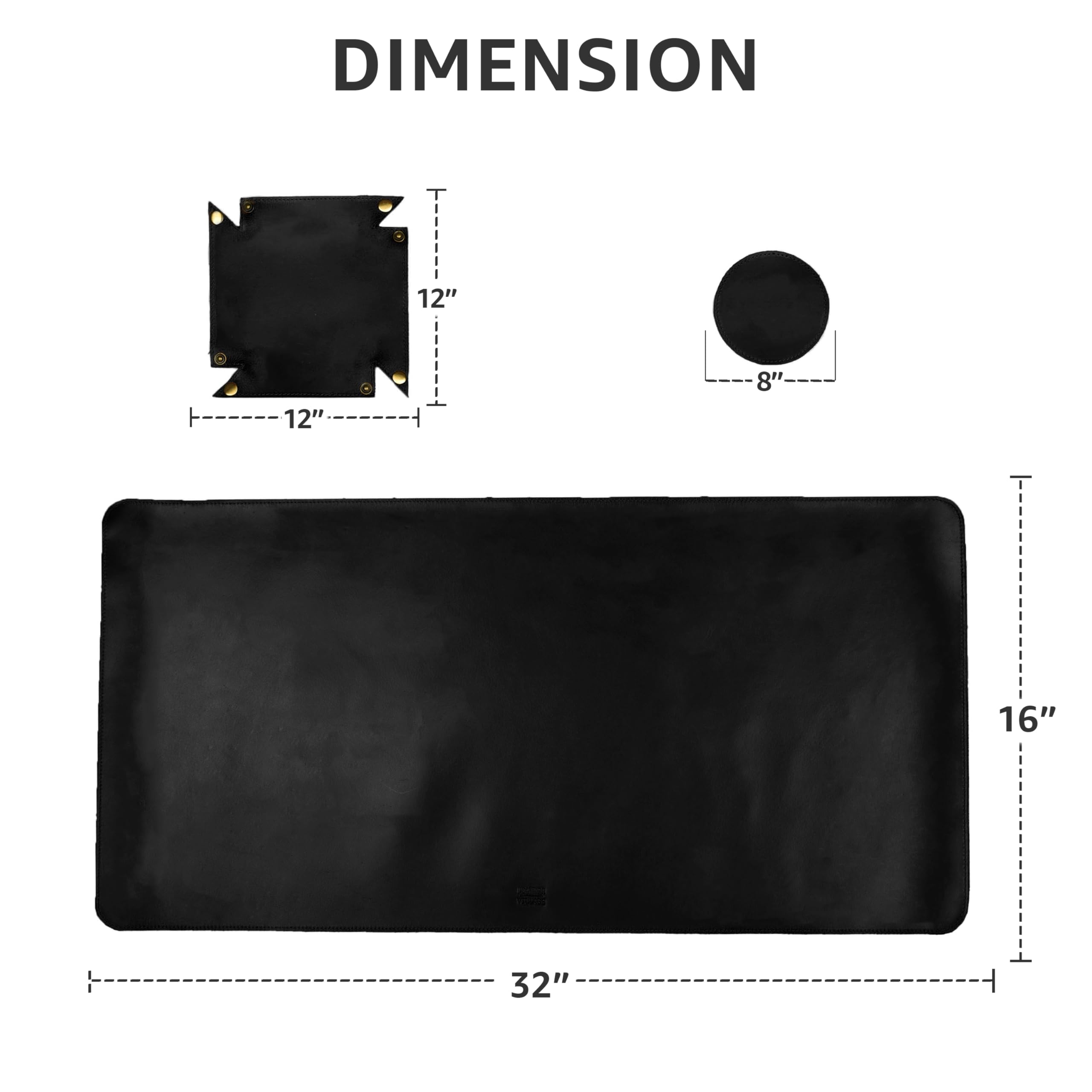LEATHER VILLAGE -32X16 Real Leather Desk Mat for Desktop & Laptop, with Leather Tray & Tea Coaster - Image 2