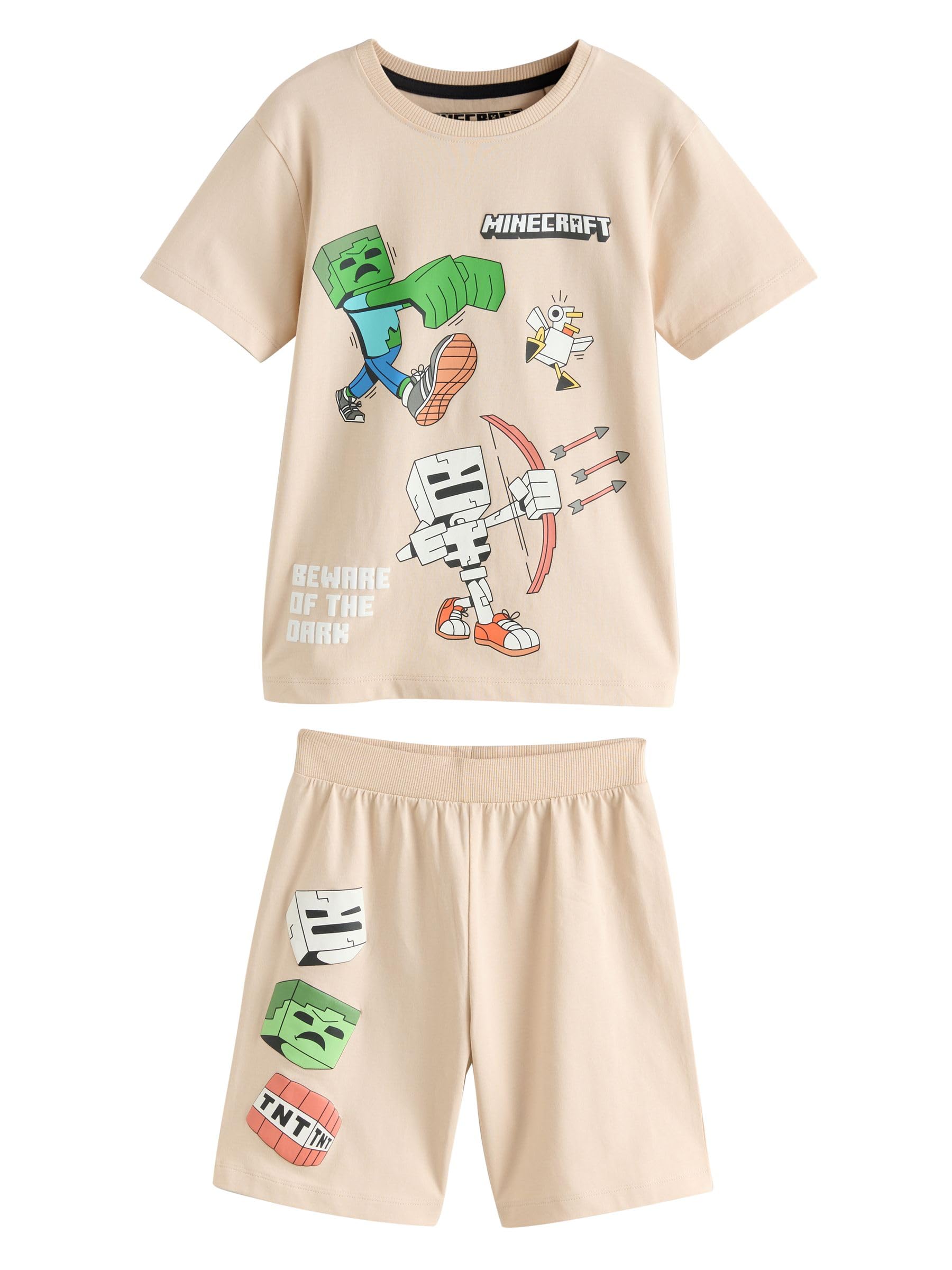 NEXT Ragazzo Confezione da 3 Pigiami Corti Minecraft in 100% Cotone