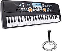 Pyle 49-Key Portable Electric Keyboard Piano with Microphone, Rechargeable Battery, Stereo Speakers - Kids Beginners Karaoke Fun
