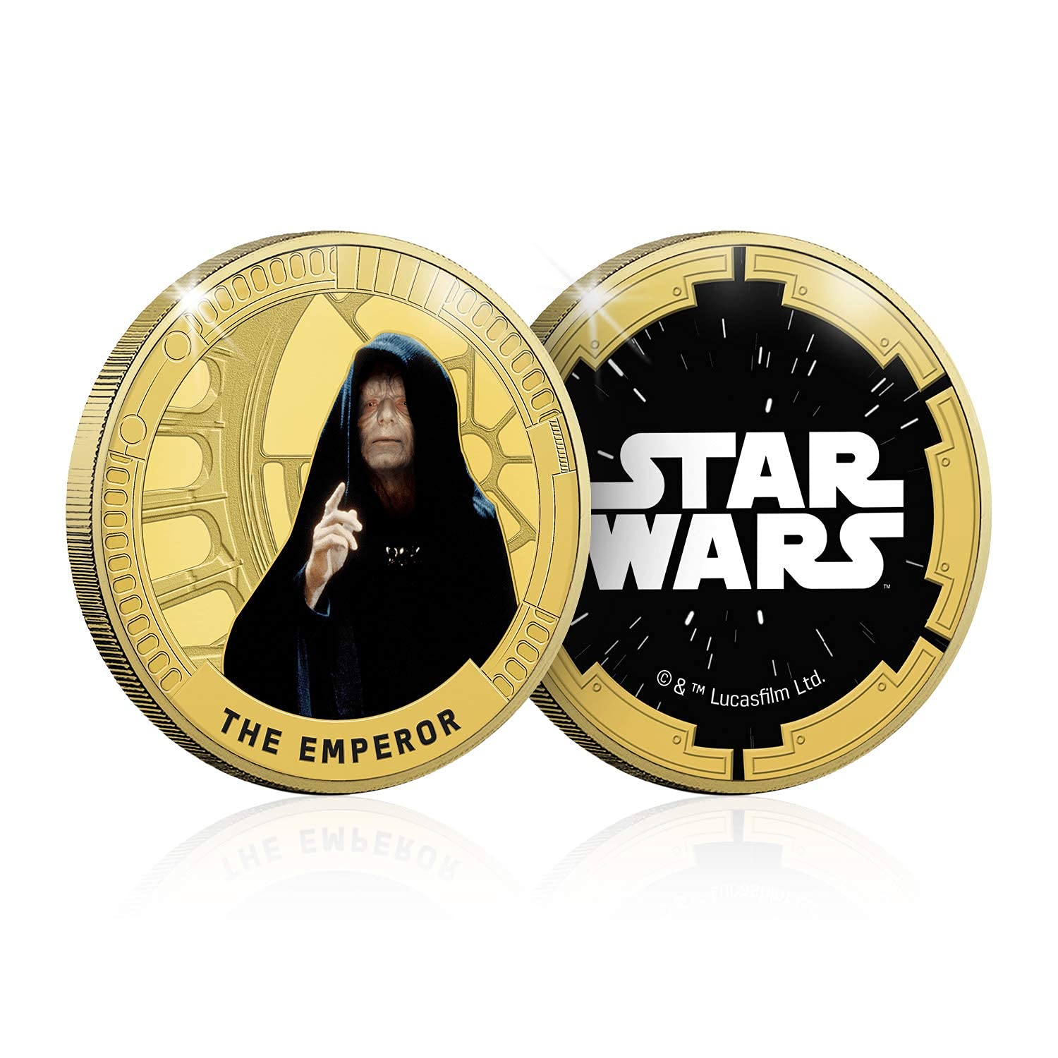 FANTASY CLUB Star Wars Original Trilogy The Emperor – 44mm Commemorative Coin Au Plated + Full Colour Edition, Oficial Licensed Collection and The for Collectors