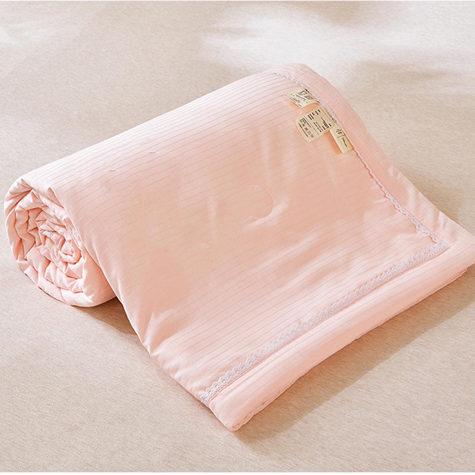 JUSHZ Coperta Pile Matrimoniale Singolo Divano Scaldaletto Copertina Trapunta Fresca Estiva Fibra di Soia Uso in Camera con Aria Condizionata Primavera Autunno Regalo (White,200x230cm)
